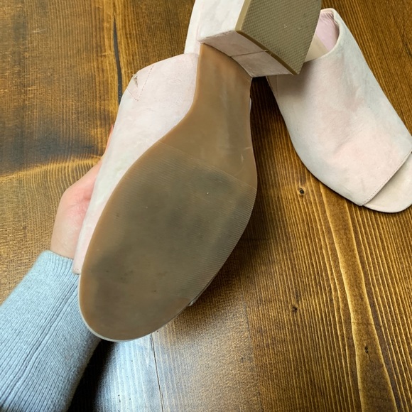 baby blush pink faux suede mules - Picture 3 of 3